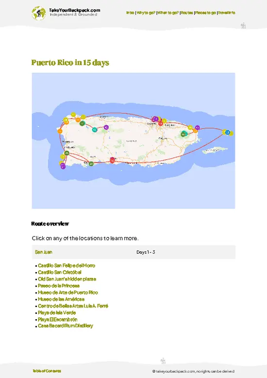 example page 4 from our offline Travel Guide for Puerto Rico
